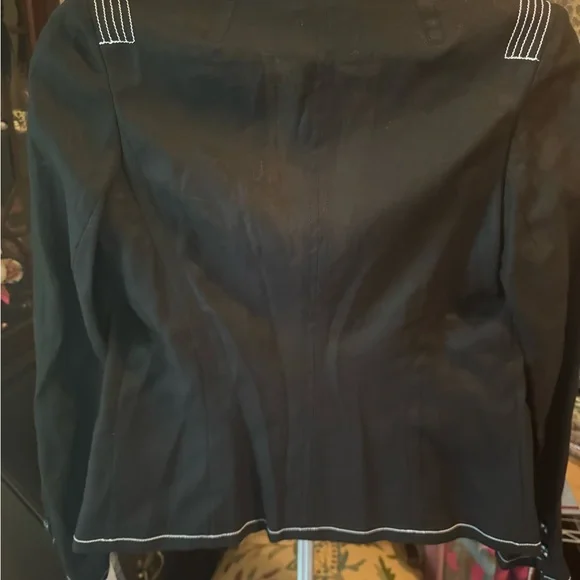 “RED” Black Blazer with White Stitching - Picture 4 of 8